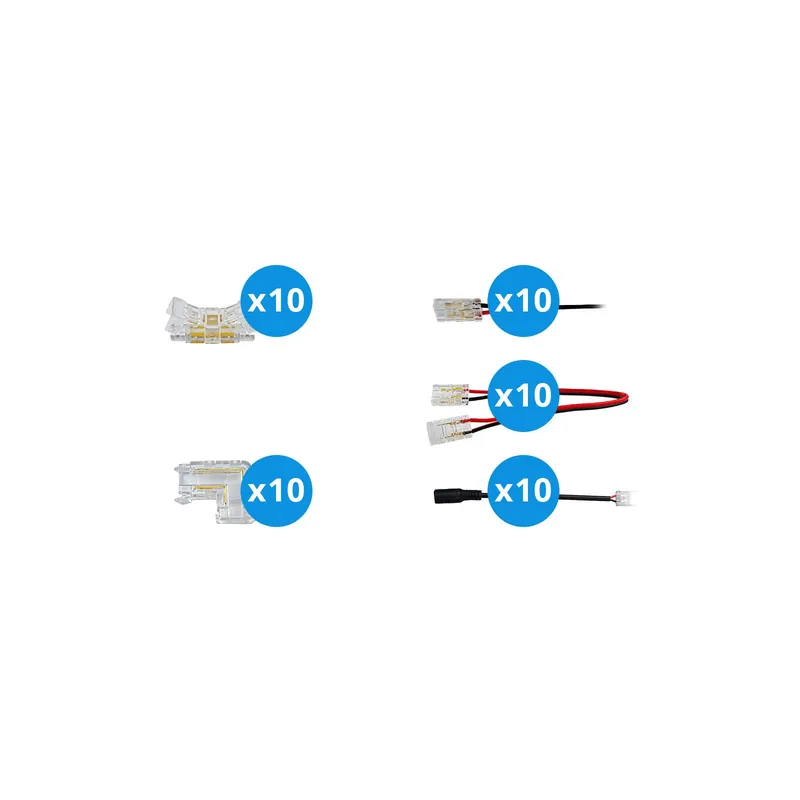 Directo De Fábrica Noxion Tiras LED Naga - Conector Solamente Color 8mm - Grande 50pcs