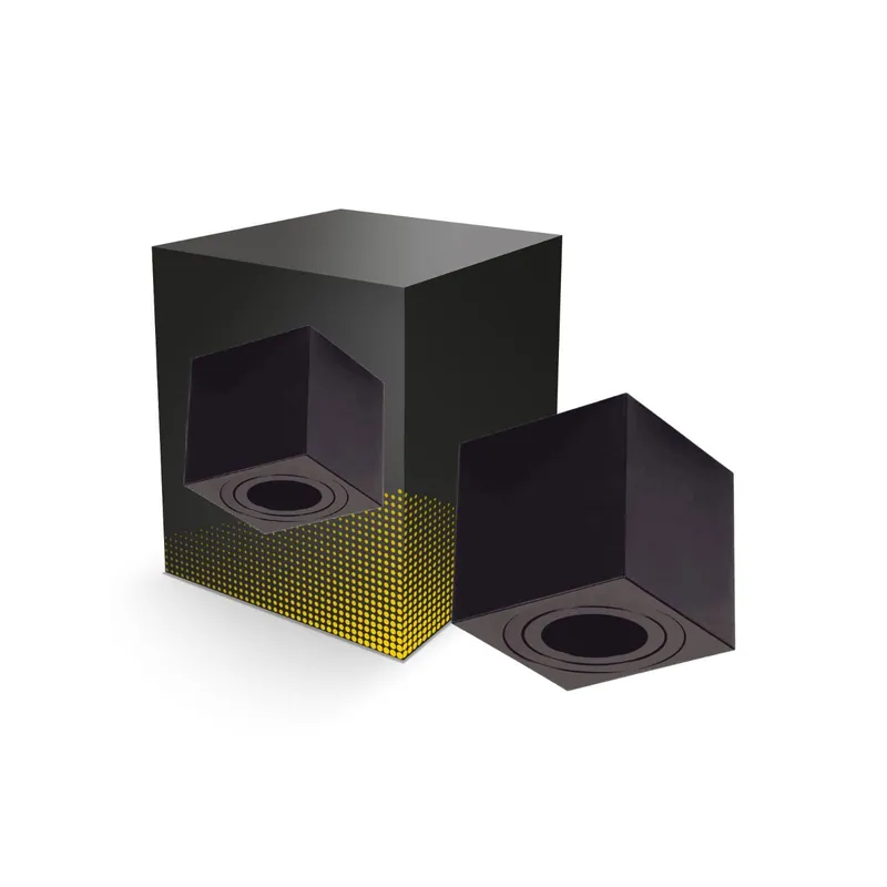 Bright Choice Foco LED Negro Cube | IP20 - GU10 Fitting Entrega Rápida