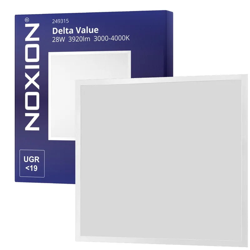Noxion Panel LED Delta Value V5 Backlit 28W 3920lm - 830-840 CCT | 60x60cm - UGR <19 - Philips Driver Devolución Gratuita