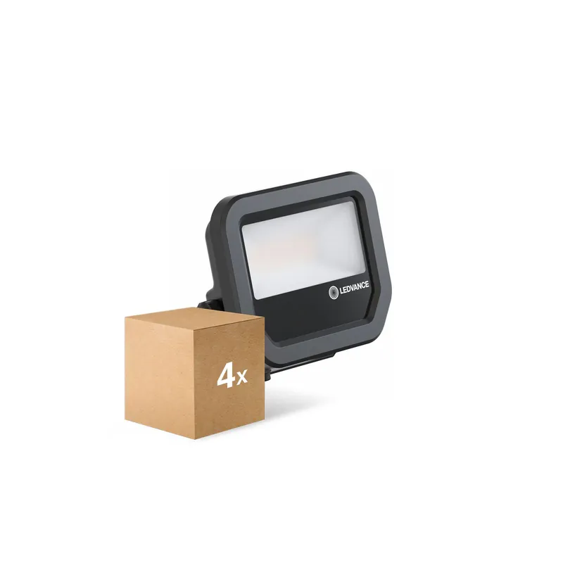 Multipack 4x Ledvance Proyector LED Aluminium Negro 8W 1100lm 100D - 830 Luz Cálida | IP66 - Simétrico Barato