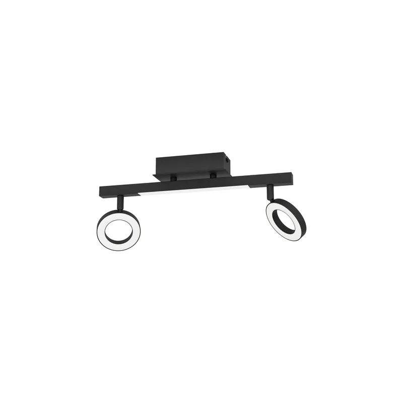 Alta Calidad Eglo Luz de techo Cardillio 2 Aluminium Acero Negro 3.2W 400lm - 830 Luz Cálida | IP20