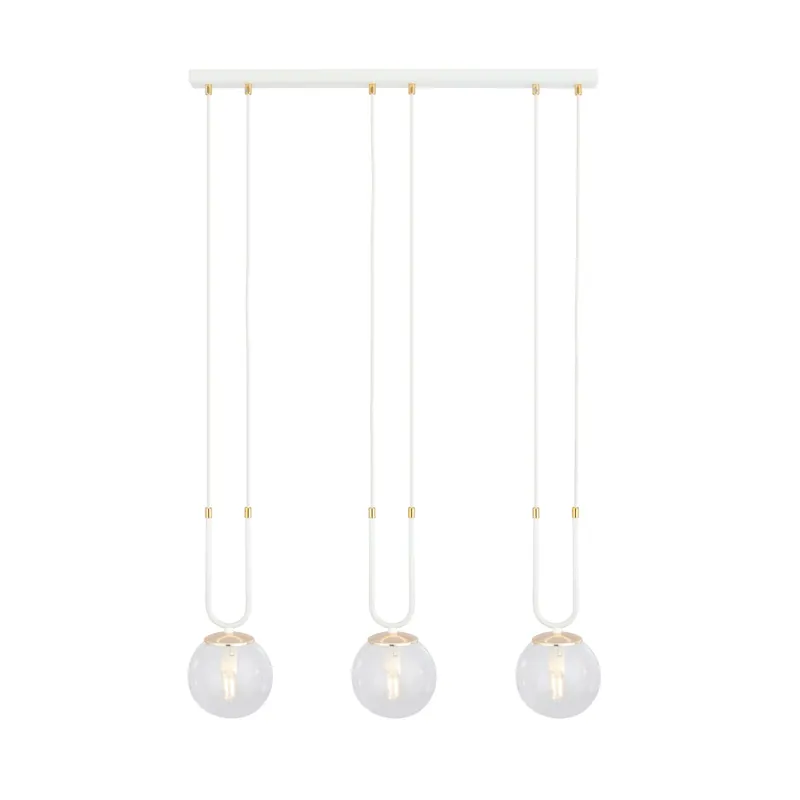 Emibig Colgante De Luz Glam Acero Blanco | Apta para 3x E14 - Max 10W No Te Lo Pierdas