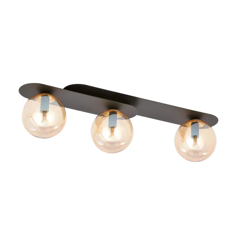Emibig Luz de techo Plaza Acero Negro | Apta para 3x E14 - Max 10W Precio Económico