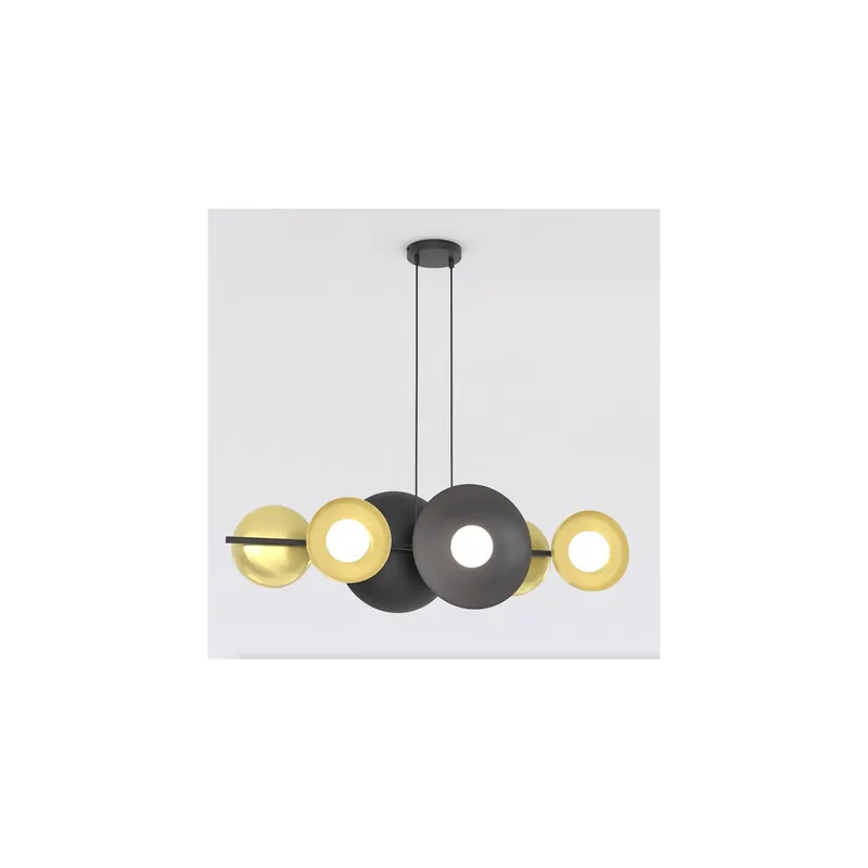 Barato Emibig Colgante De Luz Volum Acero Negro | Apta para 6x G9 - Max 8W