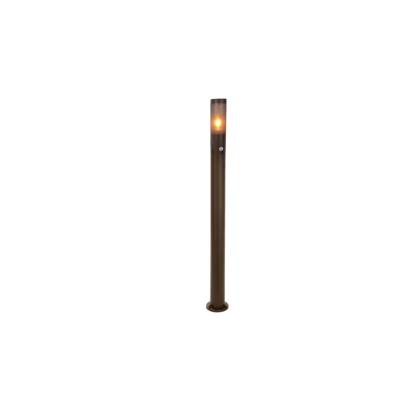 Eglo Lámpara de pedestal Helsinki Acero Inoxidable Marrón| IP65 - Apta para 1x E27 - Sensor De Movimiento Súper Precio