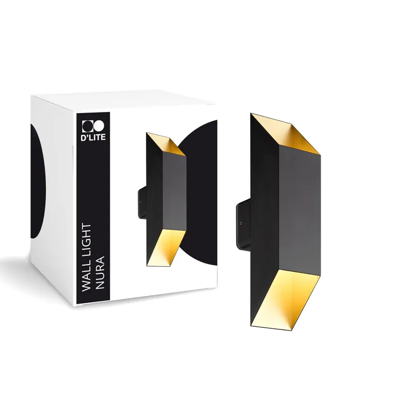 Descuento D'Lite Luz De Pared Nura Aluminium Negro Up & Down 7W 250lm - 830 Luz Cálida | IP44