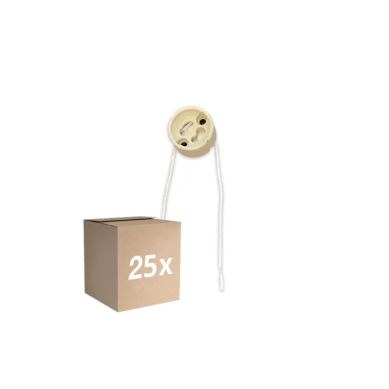 Multipack 25x Universal GU10 Casquillo - Universele GU10 Fitting - Blanco 0.1m - 2 pole 0.5mm2 (Para Noxion) Precio De Oferta