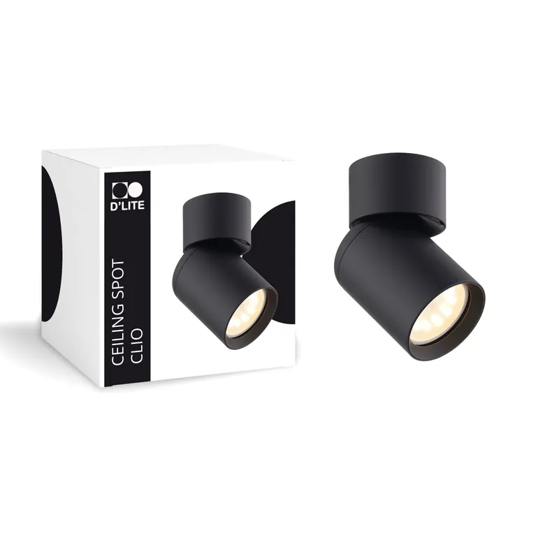 Promoción Exclusiva D'Lite Techo Foco Clio Negro Ajustable| Apta para 1x GU10