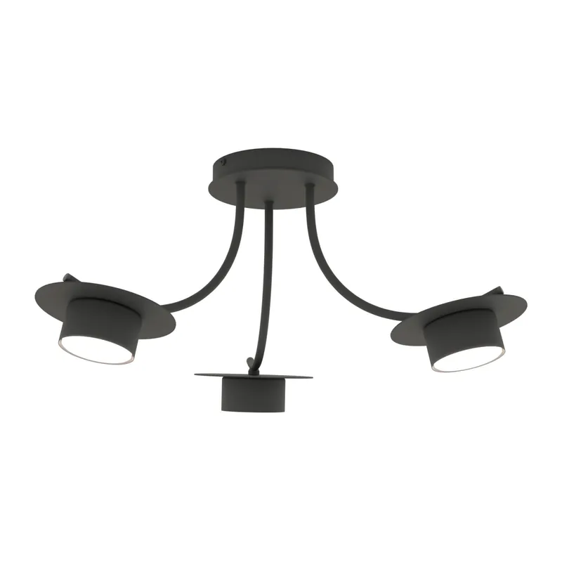 Rebajas Emibig Luz de techo Enso Acero Negro | Apta para 3x GX53 - Max 12W