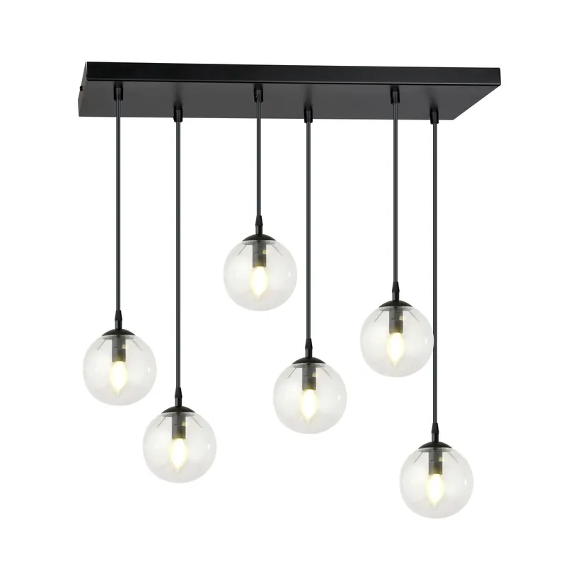 Solo Hoy Emibig Colgante De Luz Cosmo Acero Negro | Apta para 6x E14 - Max 10W