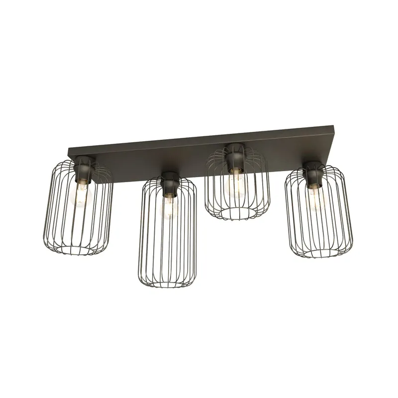 Barato Emibig Luz de techo Barn Acero Negro | Apta para 4x E27 - Max 15W
