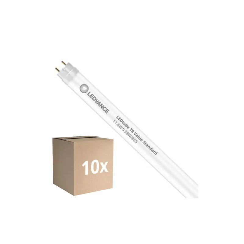 Últimas Unidades Multipack 10x Ledvance Tubo LED T8 Value (EM/Mains) Standard Output 11.6W 1400lm - 865 Luz de Día | 105cm - Reemplazo 38W