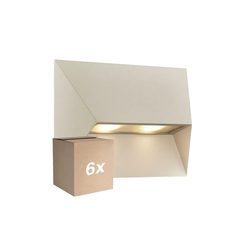 Económico Multipack 6x Nordlux Pontio Luz De Pared Aluminium Sanded | IP54 - Apta para 2x GU10