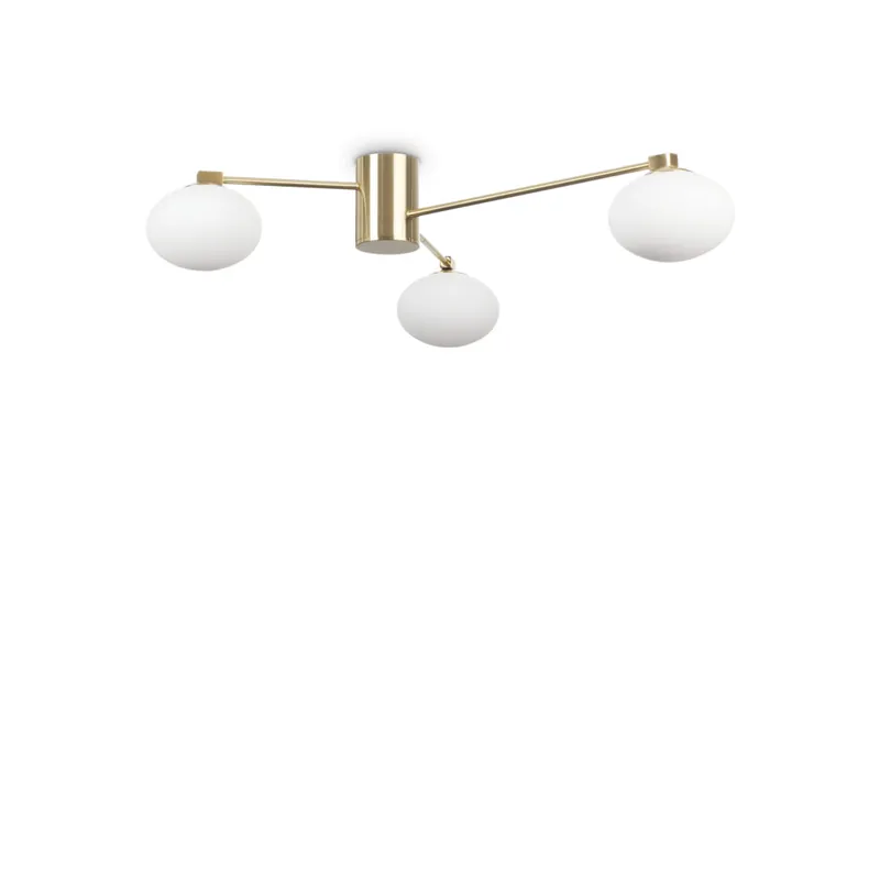 Mejor Precio IDEAL LUX HERMES PL3 Plafón Latón
