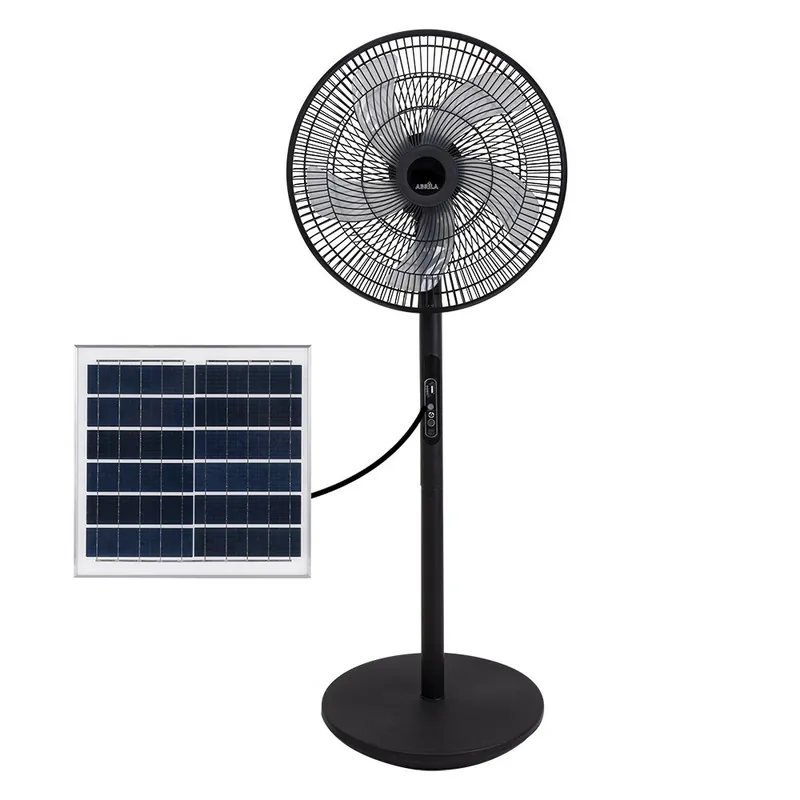 FABRILAMP RIALTO Ventilador Solar De Pie Negro Entrega Rápida