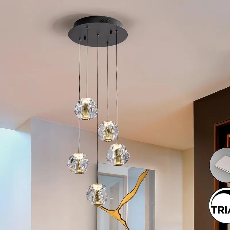 ZARIA- LAMPE 5L- NOIR/OR/TRANSP. D30 DIM Súper Precio