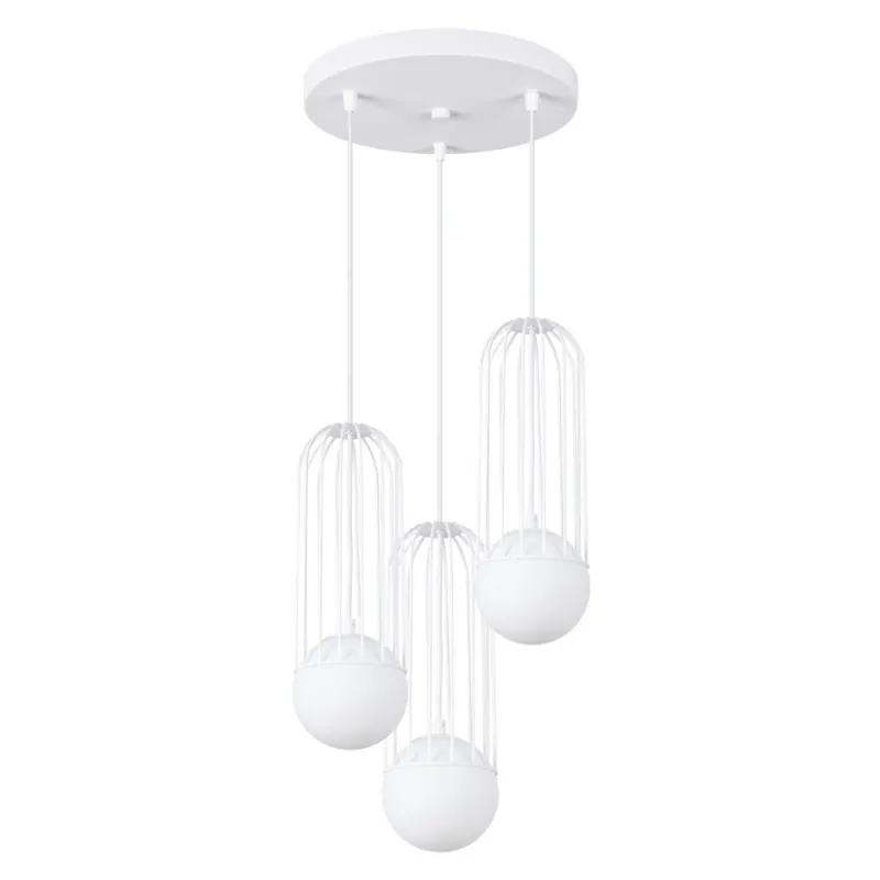 Suspension Zovolu, blanc, 3 lumières Súper Precio