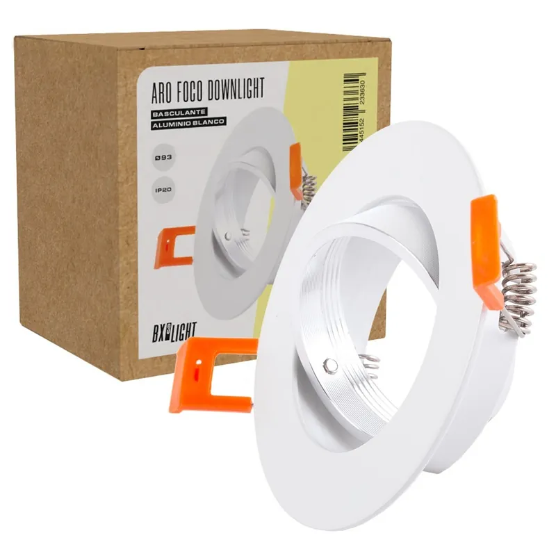 Plafonnier encastré circulaire orientable en aluminium blanc Ø93mm IP25 Alta Calidad