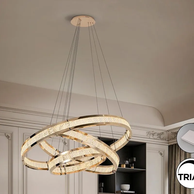 Envío Exprés LORIAN - LAMPE 3 ANNEAUX DORÉ BRILLANT
