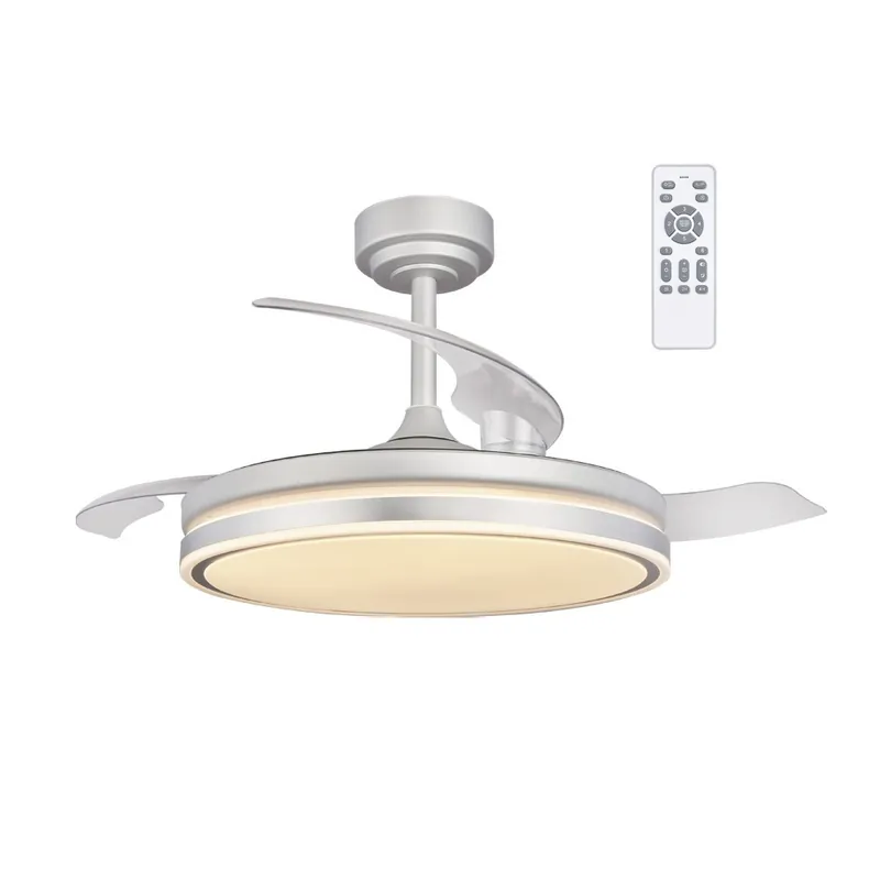 Ventilador LED aspas plegables Perla Gris CCT Dim (72W) Disponible Ahora