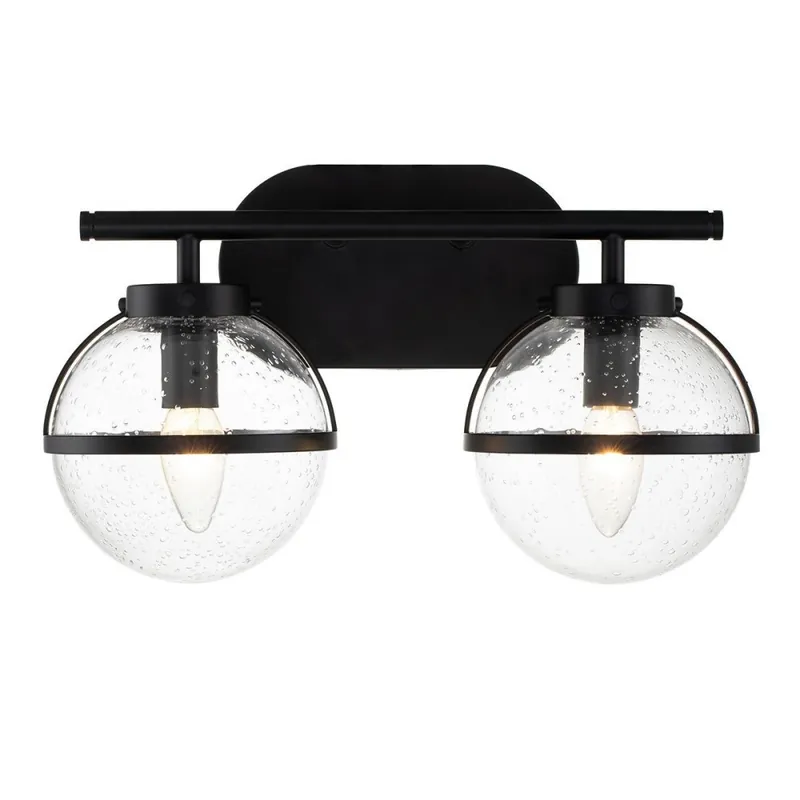 Aplique para baños Hollis Transparente (2 luces) Rebajas