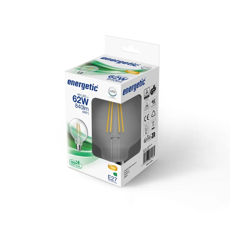 Bombilla LED E27 G95 2700K Clase A (4W) Barato