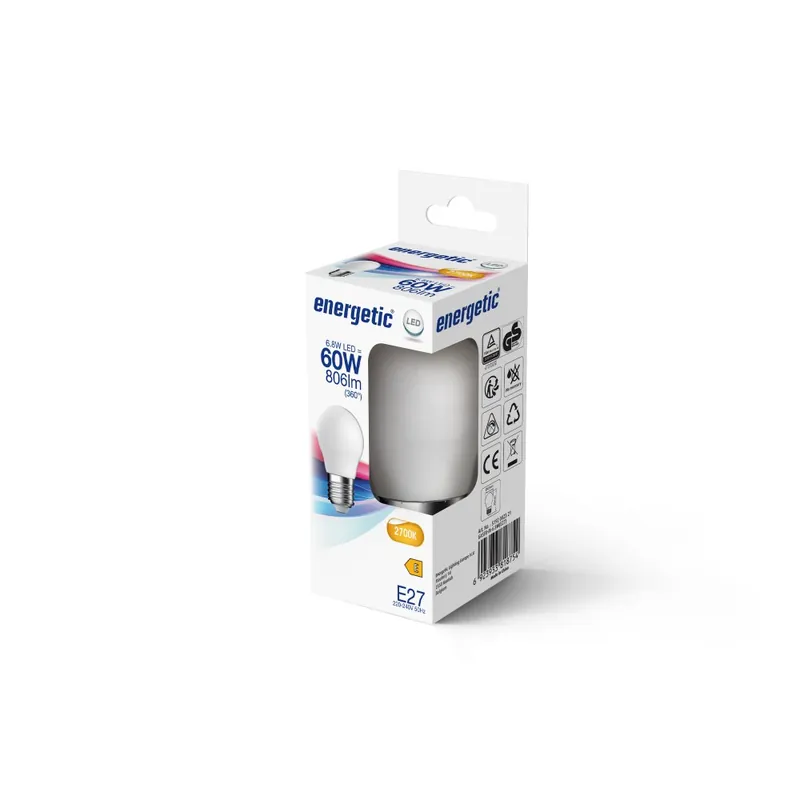 Bombilla LED E27 G45 2700K (6.8W) Pago Seguro