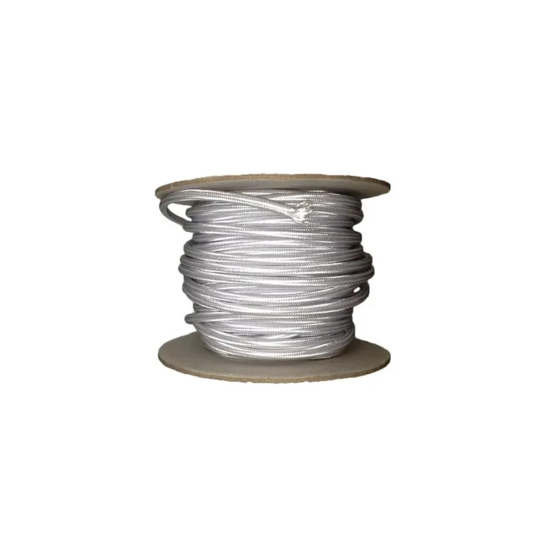 Entrega Rápida Rollo cable textil plata