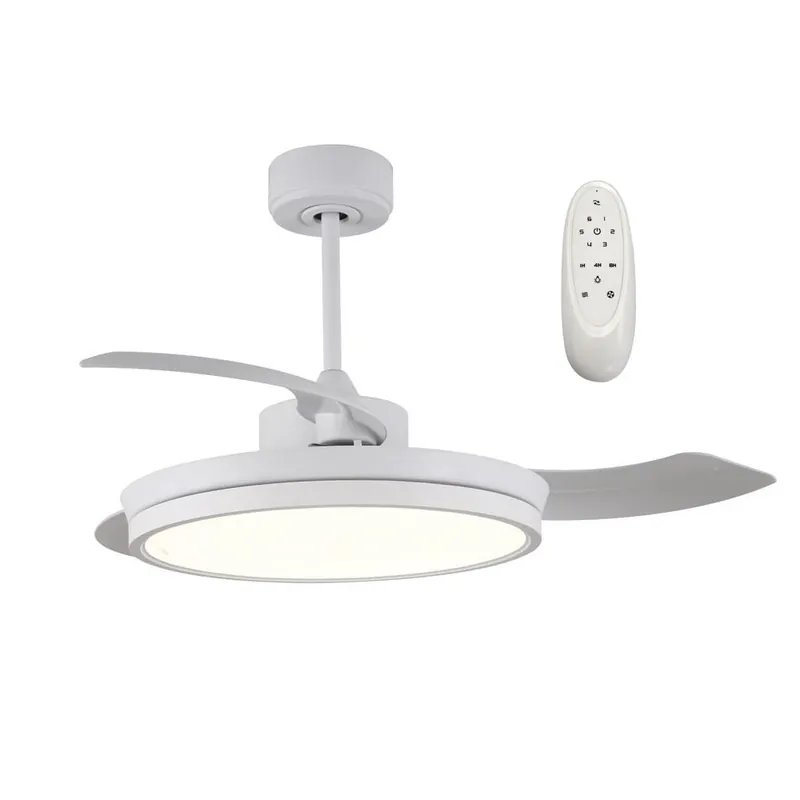 Entrega Rápida Ventilador LED con aspas plegables Brando Blanco CCT (48W)