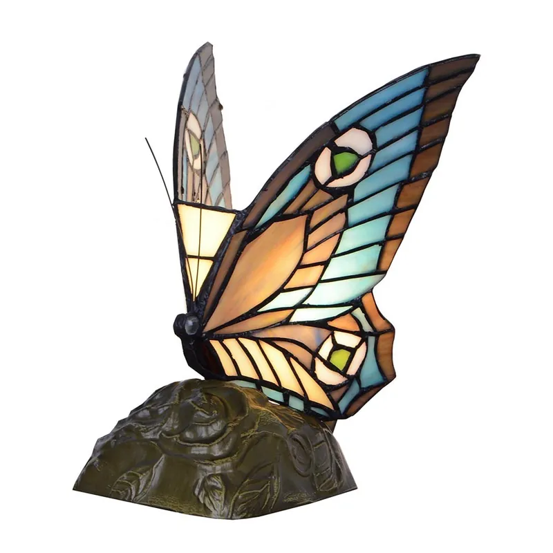 Solo Hoy Lámpara de mesa Mariposa Tiffany