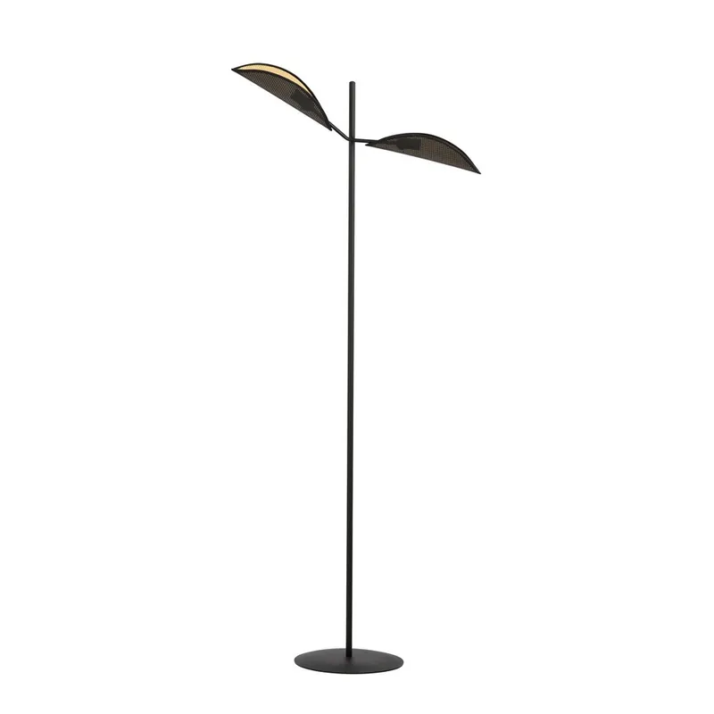 Lámpara de pie Cano Negro (2 luces) Oferta