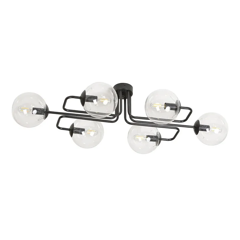 Plafón de techo Vesta Transparente (6 luces) Oferta