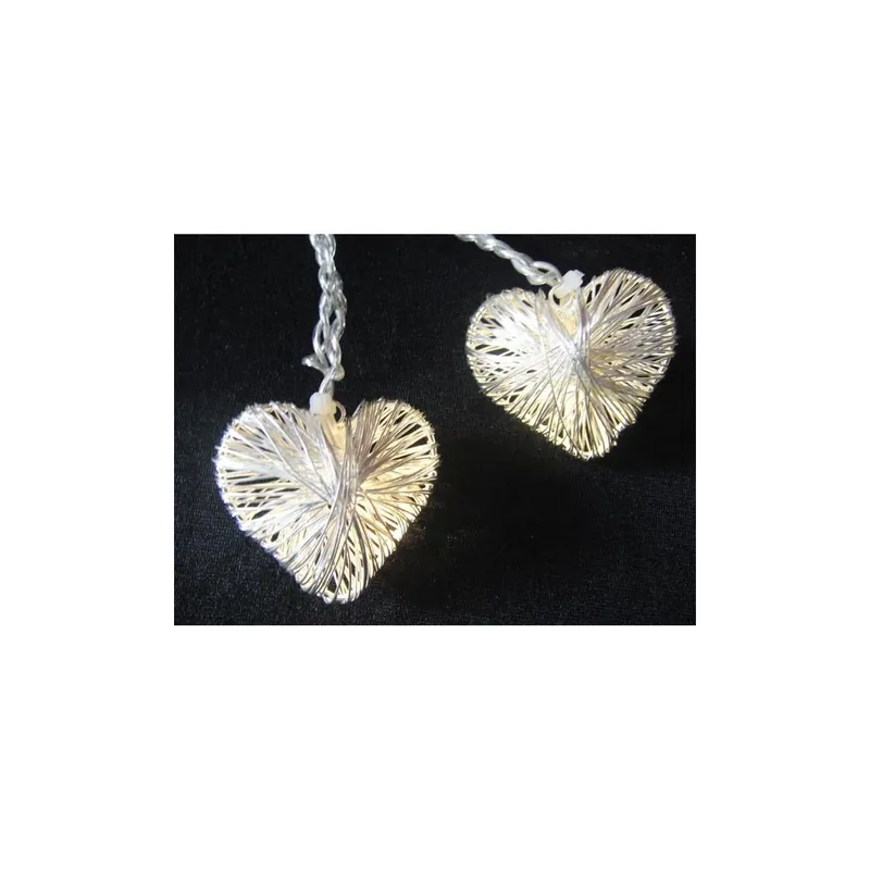 Solo Hoy Guirlande 10 coeurs LED Argent