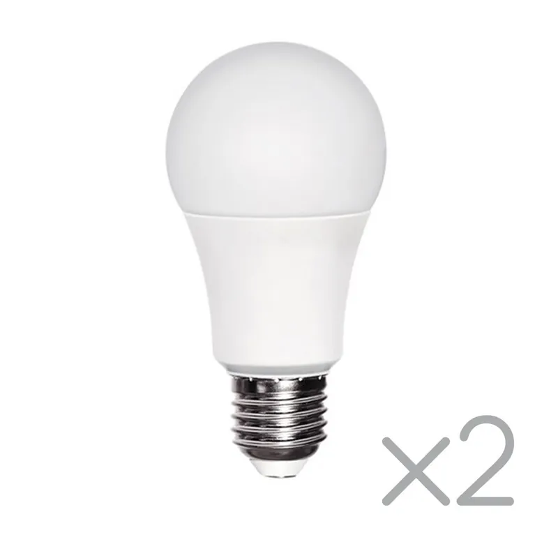 Marca Reconocida Pack 2 ampoules LED E27 avec capteur crépusculaire 11W (3000ºK).