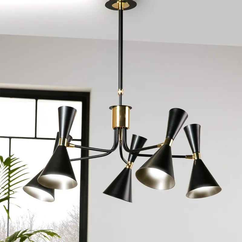 Lustre Supa Noir-Or (5 lumieres) Pago Seguro