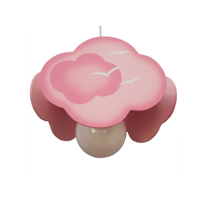 Lámpara de techo colgante Nube 1xE27 acabado madera rosa estilo infantil 35cm Ø Oferta De Temporada
