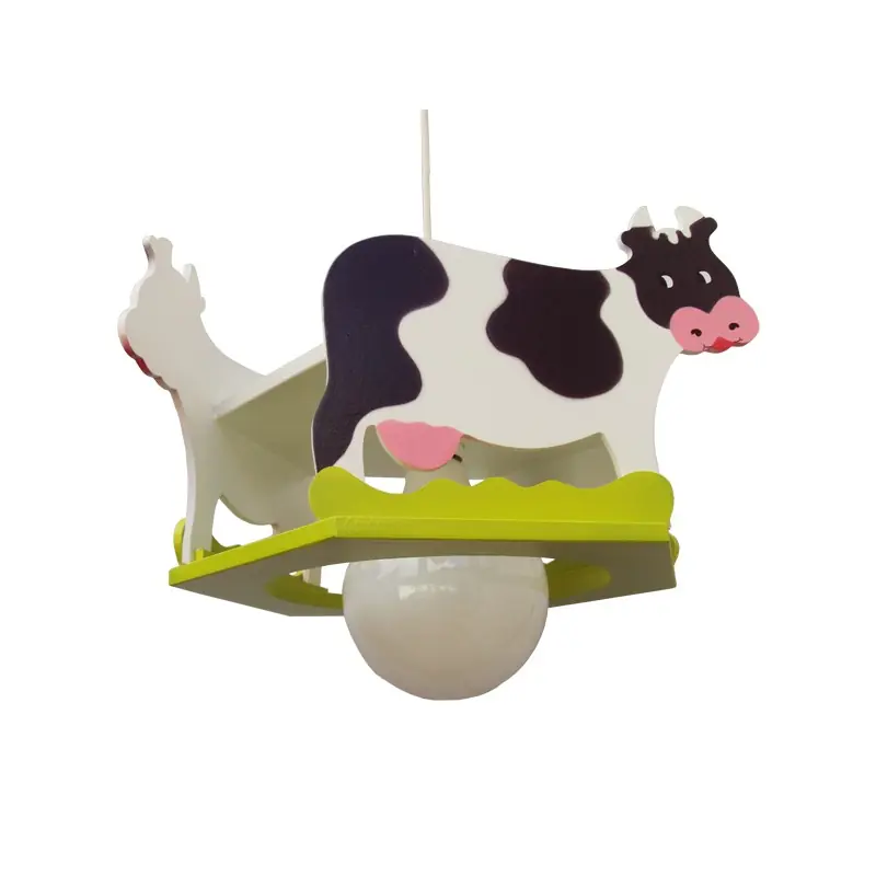Imprescindible (Must-Have) Lámpara de techo colgante Rebaño Vacas 1xE27 acabado madera varios colores estilo infantil 40cm Ø