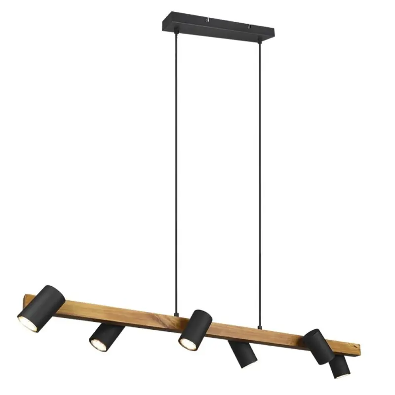 Lámpara Lineal Marley 6l madera/negro Compra Ahora