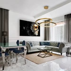 Disponible Ahora Lámpara de techo colgante Schuller Eternity dorado y oro 3000K Ø97cm