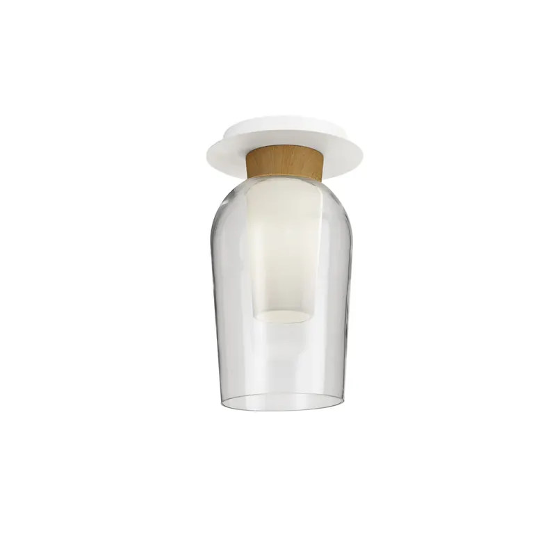 Mantra Nora Semi Plafón blanco/madera 8279 Oferta