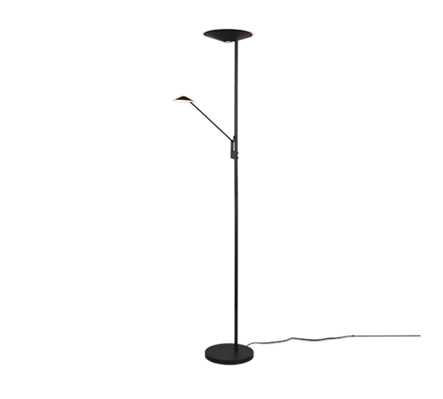 A Buen Precio Lámpara de pie Trio Brantford LED negro mate regulable 180cm 4