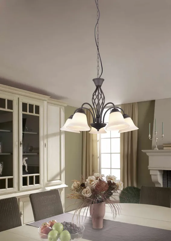 Comprar En Línea Lámpara Trio Rustica 5 luces óxido Ø60cm 1