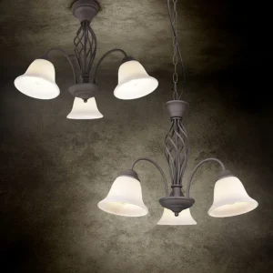 Certificado Lámpara Trio Rustica 3 luces óxido Ø55cm 1
