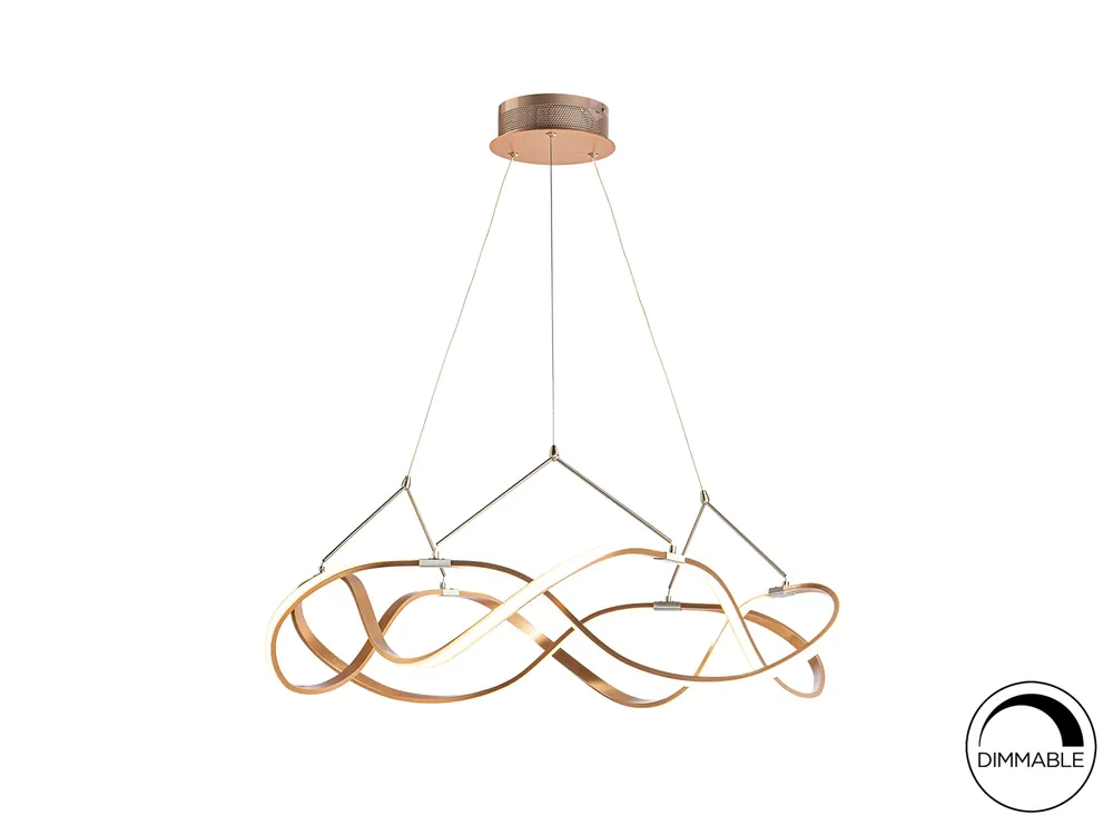 Liquidación Lámpara de techo colgante Schuller Molly oro rosa 3000K Ø80cm
