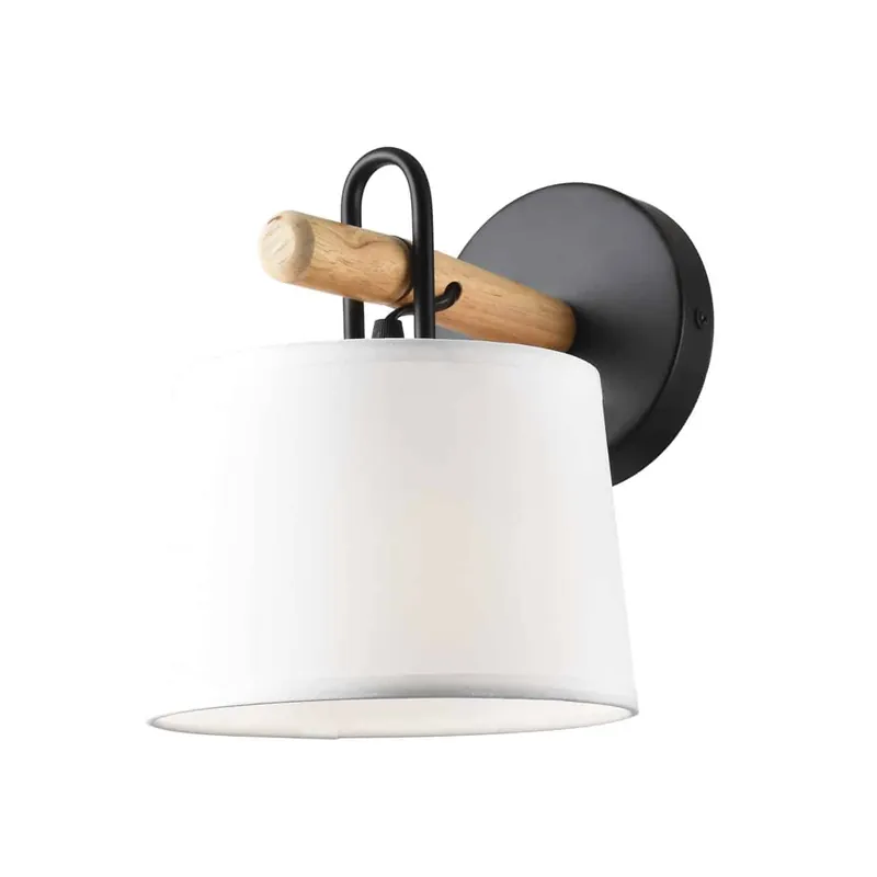 AJP AROLAS 10976 APLIQUE AROLAS NEGRO-MADERA 1 X 60W E-27 Pago Seguro