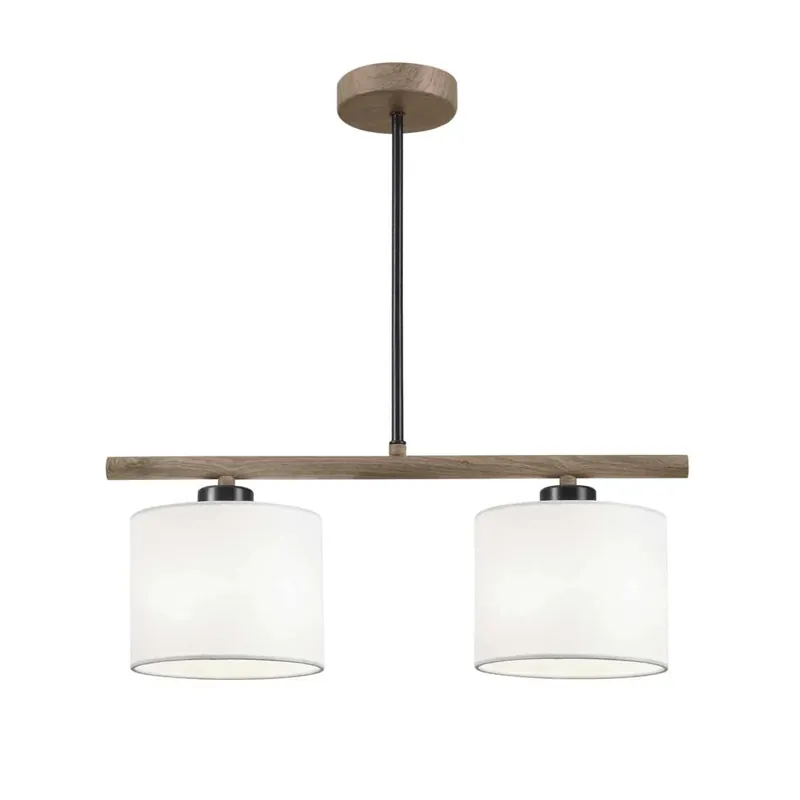 AJP BERTA 60306 BARRA 2L. BERTA NEGRO/MADERA 1 X 60W E-27 Últimas Unidades