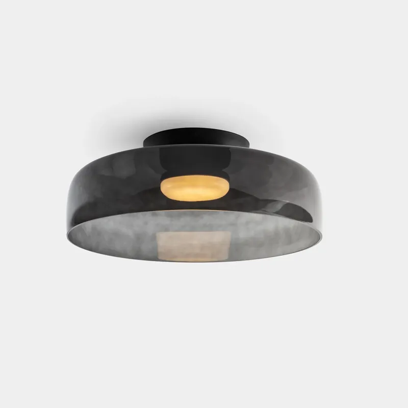 Última Versión Plafón LedsC4 Levels Ceiling LED negro fumé CCT regulable DALI Ø42cm 15-A139-05-12