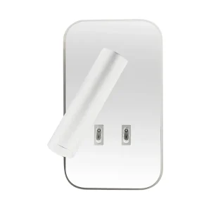 Compra Ahora Aplique LED de pared con lector orientable y USB blanco 8616